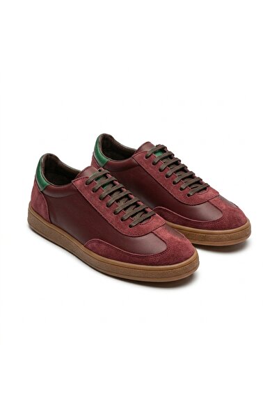 Demalis CODE 128. casual shoes made of natural Leather , burgundy with green ...