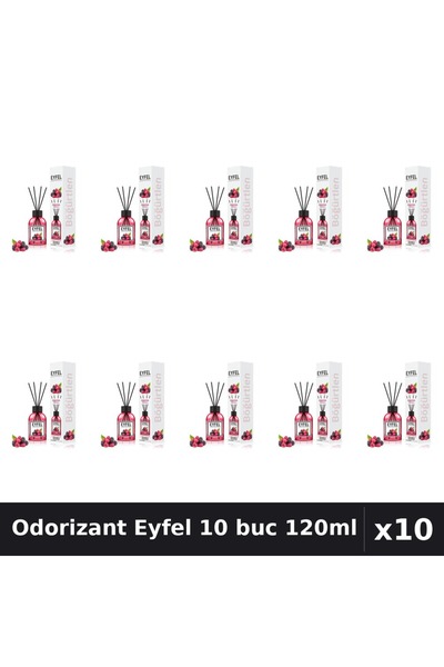 Eyfel Set 10 Odorizante Camera cu Betisoare - Fructe de Pădure, Parfum Intens...