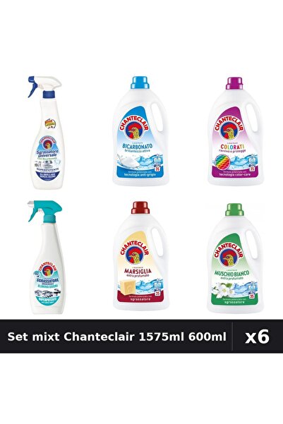 Chanteclair Set 6 Detergent și Degresant 1575ml 600ml - Bicarbonat, Color, Ma...