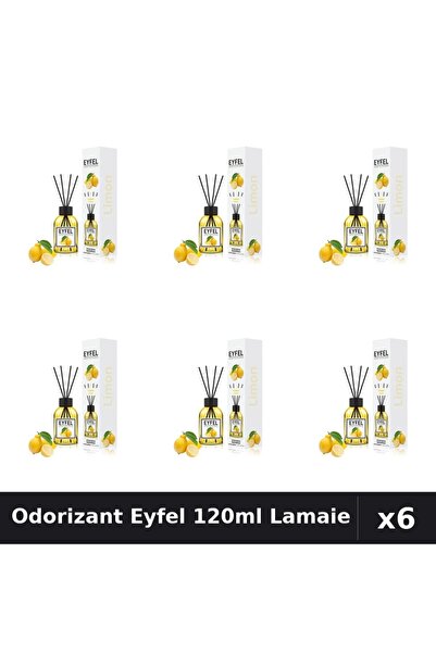 Eyfel Set 6 Odorizant Camera cu Betisoare - Aroma Lamaie Proaspata, Parfum In...