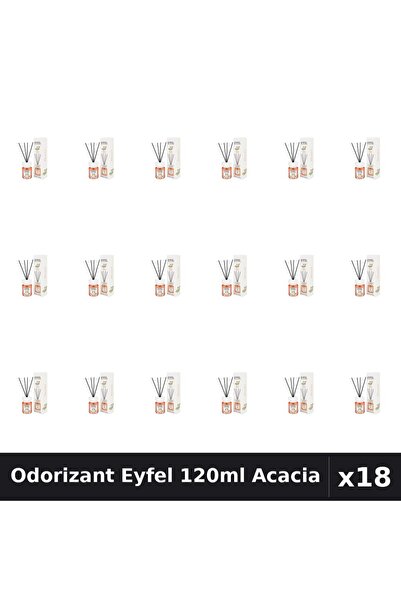 Eyfel Set 18 Odorizante Camera cu Betisoare - Aroma Acacia Parfum Intens 120ml