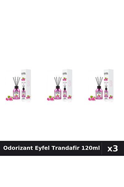 Eyfel Set 3 Odorizante Camera cu Betisoare Trandafir 120ml - Parfum Intens