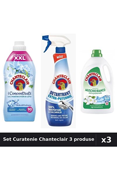 Chanteclair Set 3 Curatenie - Balsam 1800ml, Detartrant 625ml, Detergent 1575ml