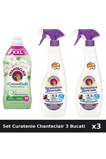 Chanteclair Set 3 Curatenie - Balsam 1800ml + 2x Degresant 600ml Lavanda Mosc