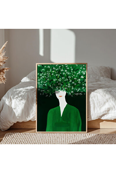 Tuba Decor Εικόνα με ξύλινο πλαίσιο ενός τεμαχίου, γυναίκα ζωγράφος