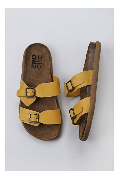 BUENO Shoes Sarı Deri Erkek Düz Terlik 01mu4725