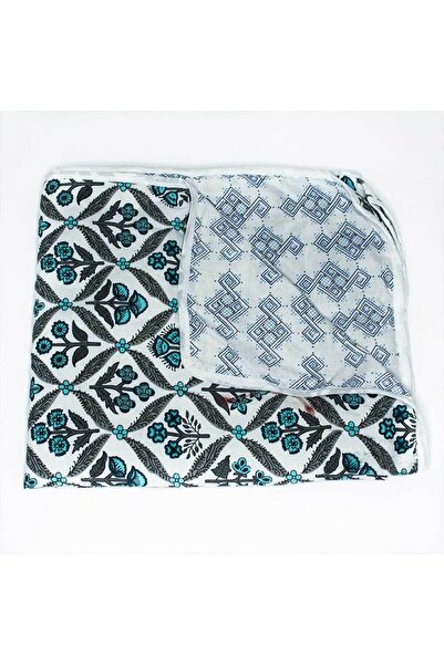 Weswadesi Reversible Baby Dohar – Greenish Blue and Grey pattern
