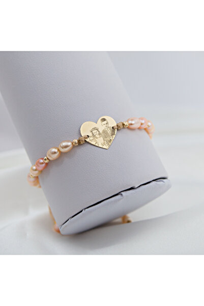 BLACK SWAN Bijoux Bratara din aur personalizata cu poza fata-verso - Perle de...
