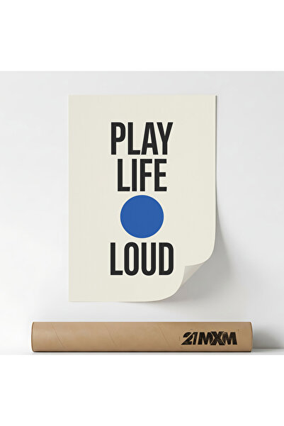 21mxm Poster Decorativ Tematică Minimal & Music - 'Play Life Loud', Material ...