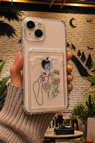 DoaCase iPhone 15 Uyumlu Kartlıklı Şeffaf Kılıf Köşe ve Kamera Korumalı Darbe...