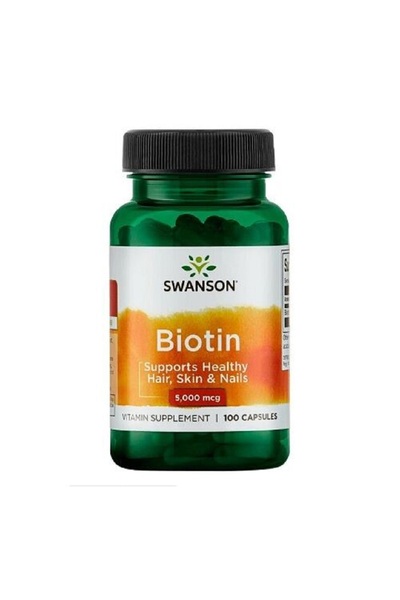SWANSON Biotin 5,000 mcg 100 Capsules -