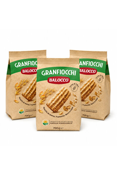 Balocco Set 3 x Granfiocchi Biscuits, 700 g/bag, cereal flake biscuits, sourc...