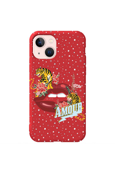 Other Apple iPhone 13 Amour Red Colored Silicone TPU Θήκη