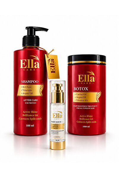 ella care مجموعة إيلا كير لإصلاح الشعر التالف وتنعيمه (شامبو إيلا كير 500 مل-...