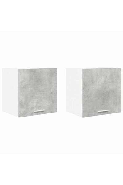 vidaxl Wall cabinet with 2 doors Concrete grey and White 40 x 31 x 40 cm