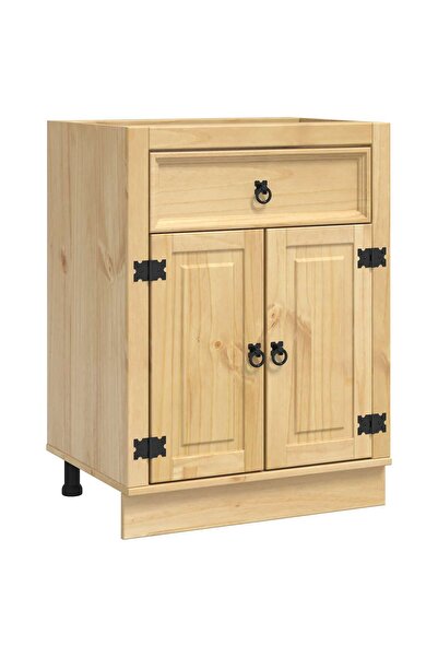 vidaxl Cabinet with door SKI Honey Brown 60 x 46 x 81.5 cm Solid pine wood