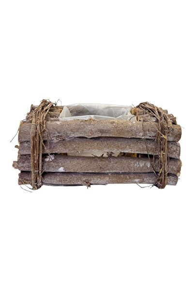AFO Rectangular Basket Type Planter with Vine Natural White 21cm