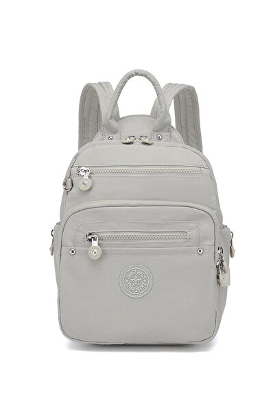 SMART BAGS Günlük Küçük Boy Su Geçirmez Krınkıl Kumaş Kadın Sırt Çantası Buz Gri