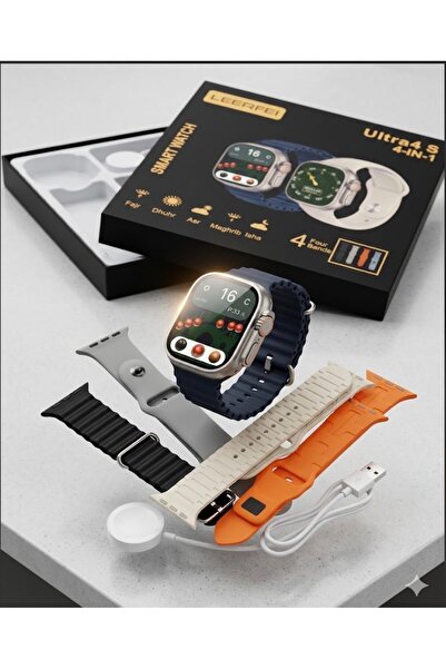 LEERFEI Akıllı Saat 4 Kordonlu Erkek Kadın Hediyelik Smart Watch - Unisex Saa...