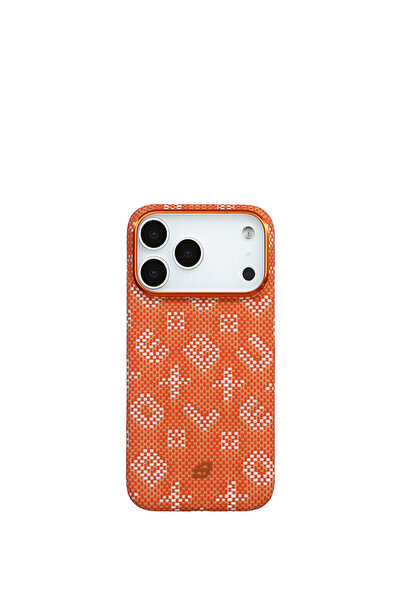 Deercase iPhone 17 Pro Max Turuncu Örgü Desen Kamera Korumalı Premium MagSafe...
