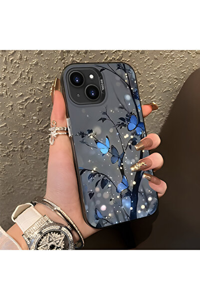 PATTERNOVA iPhone 15 Uyumlu Nazarik Kelebek Desenli, Tam Kaplama Koruma, Şık ...