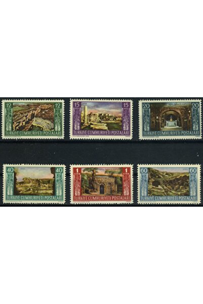 Anı Pulları,1953 EFES Antik Kenti Turistik Seri 6 Pul Damgasız Tam Seri,Try-182