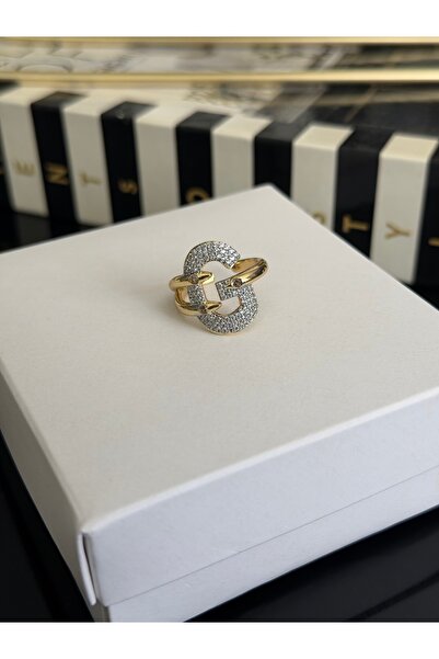 MOD10 Purple Line Jewelry Taşlı Ayarlanabilir G Harfi Yüzük