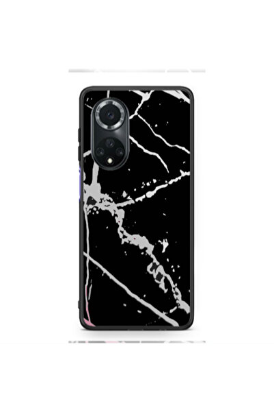Other Huawei Nova 9 Marble Cream Cracks Black Glossy Θήκη