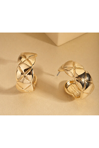 Eloré Quilted Luxe Gold Hoops