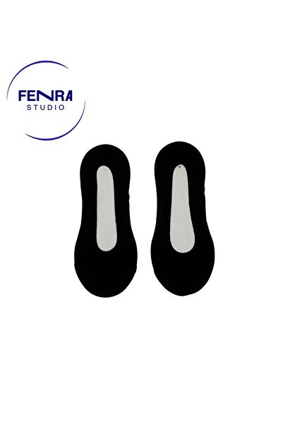 FENRA STUDIO Șosete de balerină negre invizibile din microfibră tăiate cu las...