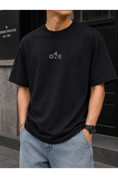 ship master Tricou pentru bărbați, oversize, cu imprimeu Minimal ONE Logo, 10...