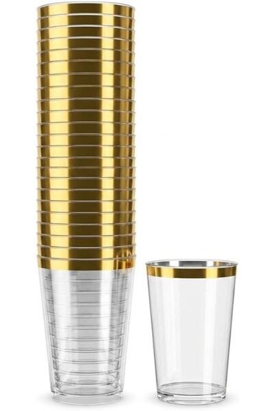 Sunny Your Bright choice Sunny Premium 10oz Plastic Cups with Metallic Rim – ...