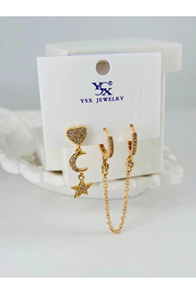 Marsilyan Nvdn- Ieg - Zircon Stone Triple Combination Earrings Iegrs-Nvdn1