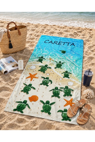 Bikaya Home Luxury Velvet Printed Beach Towel |   75X150 cm |   100% Cotton |...