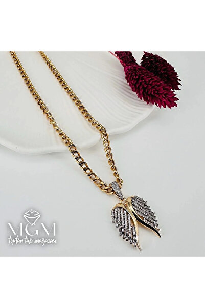 Marsilyan Nvdn- Ieg - Steel Zircon Stone Heart Wing Necklace Iegrs-Nvdn1