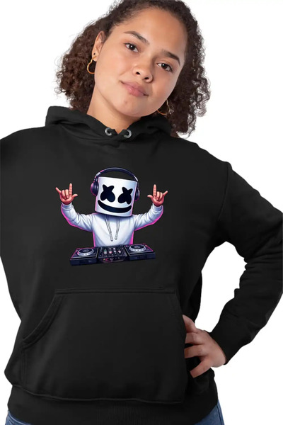 OEM Marshmello DJ Party Γυναικείο Φούτερ με Κουκούλα