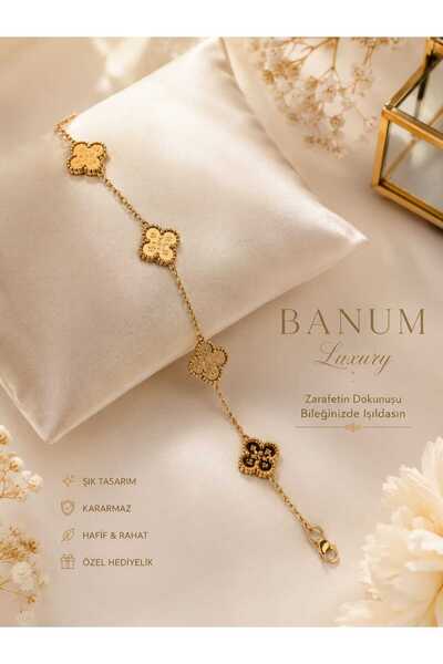 Banum Luxury Zarafetin Dokunuşu Bileğinizde Işıldasın Yonca Şık Çelik Bileklik