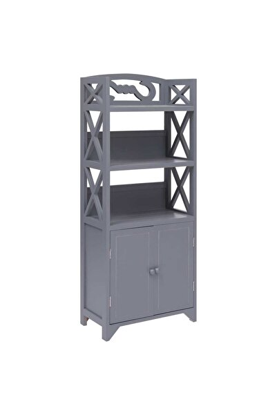 vidaxl Dulap de baie, gri, 46 x 24 x 116 cm, lemn de paulownia