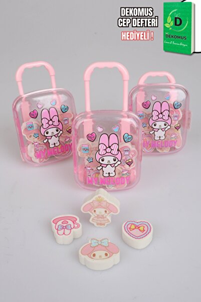 MY MELODY X Dekomus Licensed Suitcase with Squeegee, 4-Piece Eraser Set, Sing...