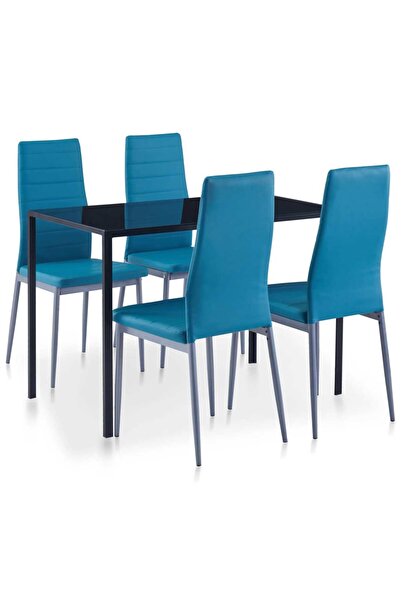 vidaxl Set mobilier de bucătărie, 5 piese, albastru
