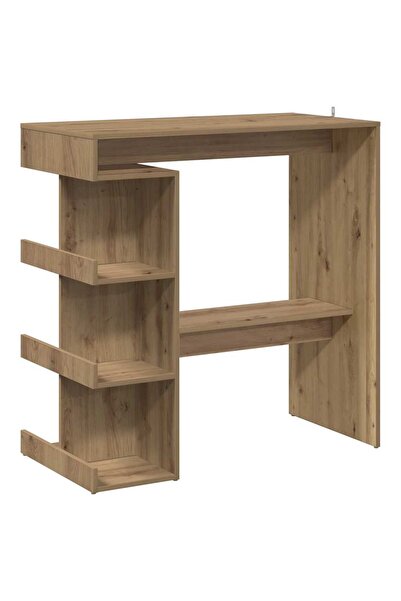 vidaxl Masă bar cu raft de depozitare Stejar artizanal 100x48x101,5 cm