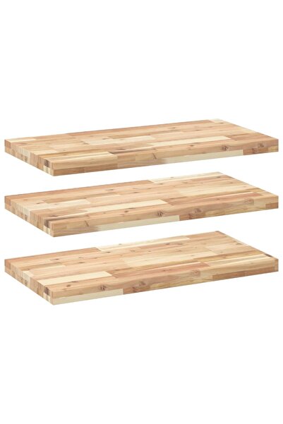 vidaxl Rafturi suspendate 3 buc. 100x40x4cm lemn masiv acacia netratat