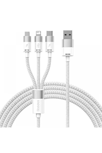 Baseus Cablu de date 3 în 1 USB la Type-C, Lightning, MicroUSB, 5V/3.5A, 1.2m...