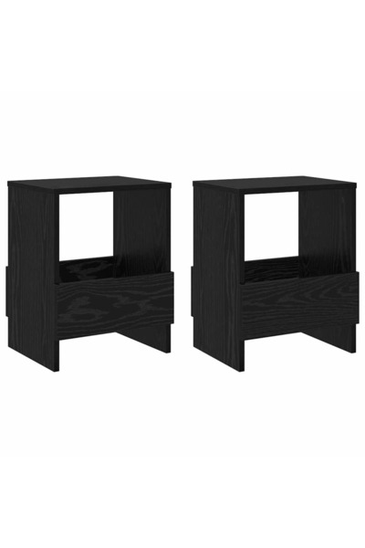 vidaxl Raft pentru reviste 2 pcs Stejar Negru 35 x 30 x 45 cm