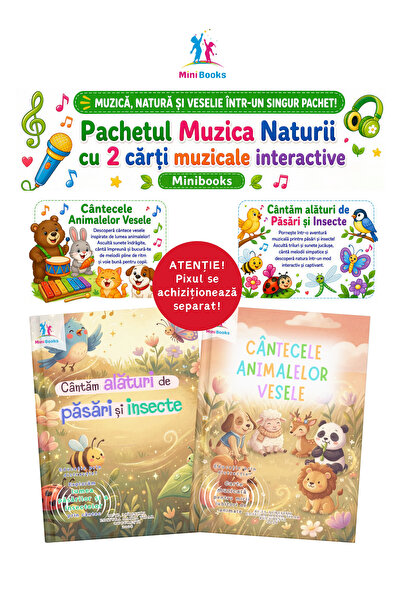 minibooks Pachetul Muzica Naturii cu 2 cărți muzicale interactive – Cântecele...