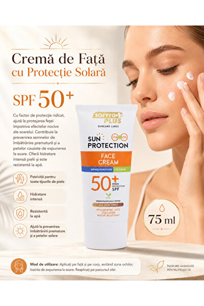 Softto Plus Cremă de Față cu Protecție Solară SPF 50 – 75 ml