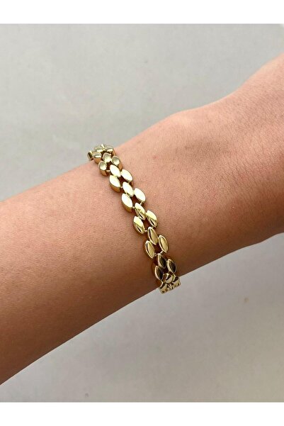 Charmist Çelik üzeri altın kaplama özel seri Olive gold bileklik