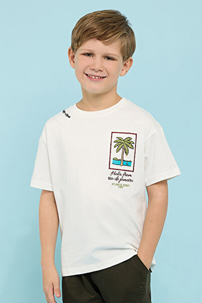 R&B Printed T-Shirt with Crew Neck and Short Sleeves