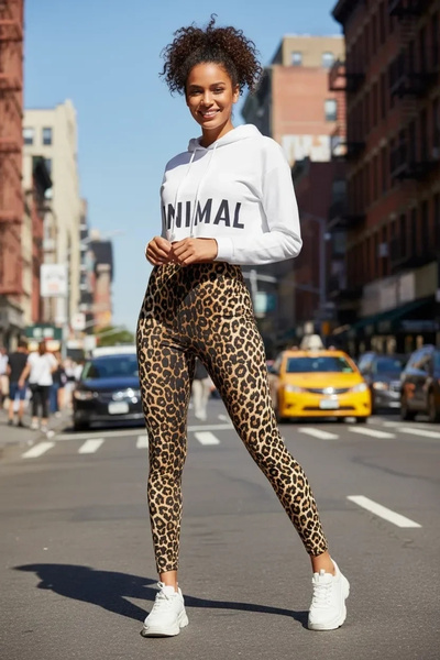 Beruflic Women's Leopard Print High Waist Slim Fit Stretchy Leggings Stylish ...