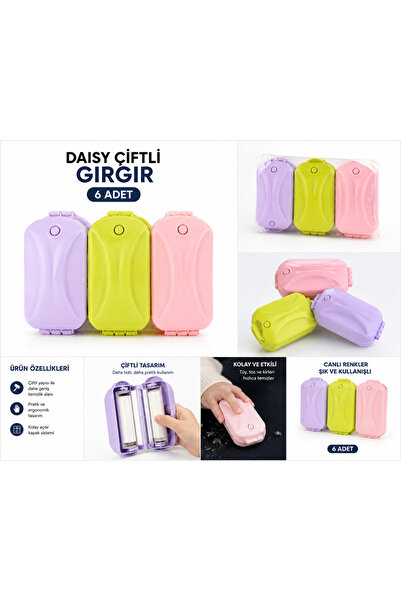 yaksan home DAİSY ÇİFTLİ GIRGIR - KARIŞIK RENK A++ KALİTE 6 ADETLİ